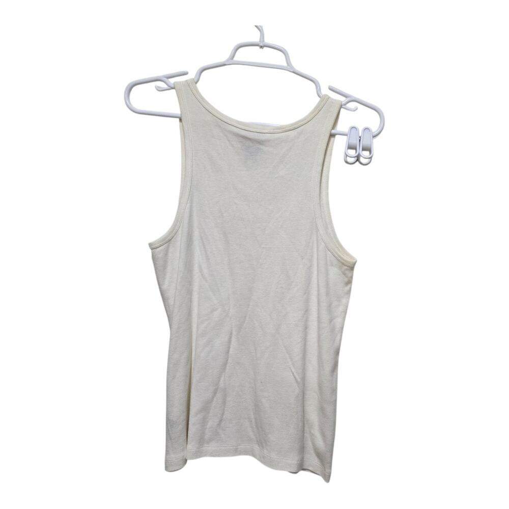 Tory Burch - Cream Tank Top with Orange Embellishment Large - Picture 2 of 7